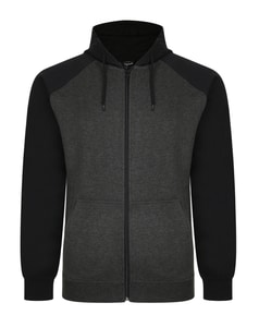 Bigdude Raglan Reißverschlussjacke Schwarz/Anthrazit